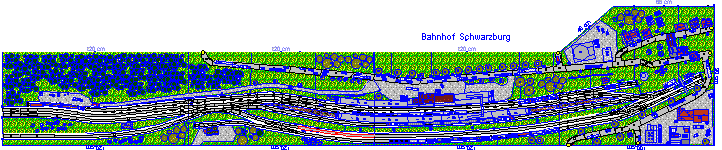 Alle Pläne der großen Modulanlage (612KB)(das Bild zeigt nur den Bahnhof Schwarzburg)(3D; ab V6.1, 3D-Abo Dezember)Autor: Dieter Ludwig (FEC Fürth)